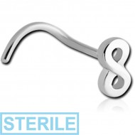 STERILE SURGICAL STEEL CURVED NOSE STUD - INFINITY PIERCING