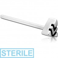 STERILE SURGICAL STEEL STRAIGHT NOSE STUD - TRIANGLE