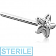 STERILE SURGICAL STEEL STRAIGHT NOSE STUD - FLOWER PIERCING