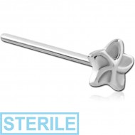 STERILE SURGICAL STEEL STRAIGHT NOSE STUD - FLOWER PIERCING