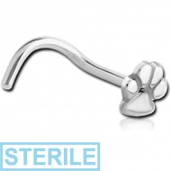 STERILE SURGICAL STEEL CURVED NOSE STUD - PAW