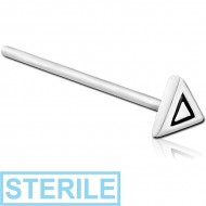 STERILE SURGICAL STEEL STRAIGHT NOSE STUD - TRIANGLE