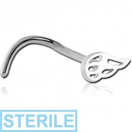 STERILE SURGICAL STEEL CURVED NOSE STUD - FLAMES