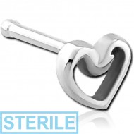 STERILE SURGICAL STEEL NOSE BONE - HEART