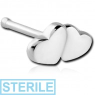 STERILE SURGICAL STEEL NOSE BONE - CONJOINED HEARTS