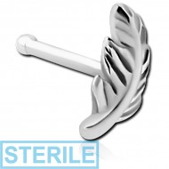 STERILE SURGICAL STEEL NOSE BONE - FEATHER