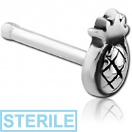 STERILE SURGICAL STEEL NOSE BONE - PINEAPPLE
