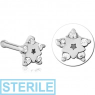 STERILE SURGICAL STEEL JEWELLED NOSE BONE