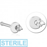 STERILE SURGICAL STEEL JEWELLED NOSE BONE