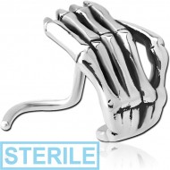 STERILE SURGICAL STEEL CURVED WRAP AROUND NOSE STUD - WRIST BONE