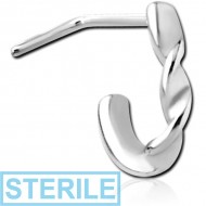 STERILE SURGICAL STEEL 90 DEGREE WRAP AROUND NOSE STUD