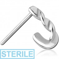 STERILE SURGICAL STEEL STRAIGHT WRAP AROUND NOSE STUD