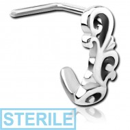 STERILE SURGICAL STEEL 90 DEGREE WRAP AROUND NOSE STUD PIERCING