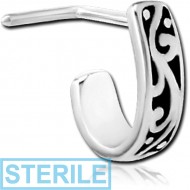 STERILE SURGICAL STEEL 90 DEGREE WRAP AROUND NOSE STUD - FILIGREE PIERCING