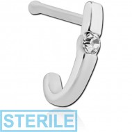 STERILE SURGICAL STEEL JEWELLED WRAP AROUND NOSE BONE PIERCING