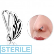 STERILE SURGICAL STEEL NOSE CLIP - LEAF PIERCING