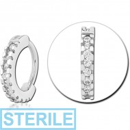 STERILE SURGICAL STEEL JEWELLED NOSE RING CLICKER PIERCING