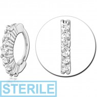 STERILE SURGICAL STEEL JEWELLED NOSE RING CLICKER PIERCING