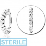 STERILE SURGICAL STEEL NOSE CLCKER RING PIERCING