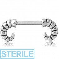 STERILE SURGICAL STEEL NIPPLE SHIELD BAR - GOAT HORNS