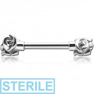 STERILE SURGICAL STEEL NIPPLE BAR PIERCING
