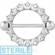 STERILE SURGICAL STEEL JEWELLED NIPPLE SHIELD