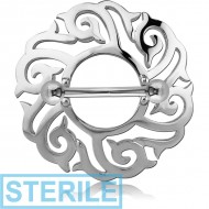 STERILE SURGICAL STEEL NIPPLE SHIELD - ROUND FILIGREE