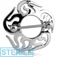 STERILE SURGICAL STEEL NIPPLE SHIELD - ROUND FILIGREE