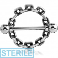 STERILE SURGICAL STEEL NIPPLE SHIELD - CHAIN PIERCING