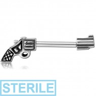 STERILE SURGICAL STEEL NIPPLE BAR - GUN PIERCING