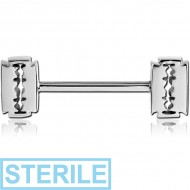 STERILE SURGICAL STEEL NIPPLE BAR - BLADE PIERCING