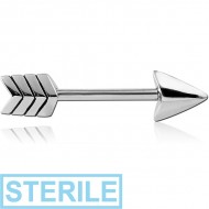 STERILE SURGICAL STEEL NIPPLE BAR - ARROW PIERCING