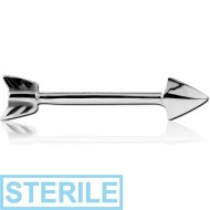 STERILE SURGICAL STEEL NIPPLE BAR - ARROW PIERCING