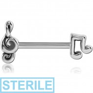 STERILE SURGICAL STEEL NIPPLE SHIELD - MUSIC NOTES