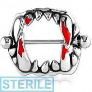 STERILE SURGICAL STEEL NIPPLE SHIELD - MOUTH WITH ENAMEL