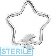 STERILE SURGICAL STEEL OPEN STAR SEAMLESS RING - ANNULAR ECLIPSE AND STAR