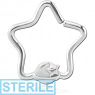 STERILE SURGICAL STEEL OPEN STAR SEAMLESS RING - EYE STAR