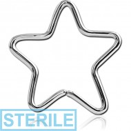 STERILE SURGICAL STEEL OPEN STAR SEAMLESS RING PIERCING