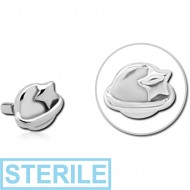 STERILE SURGICAL STEEL PUSH FIT ATTACHMENT FOR BIOFLEX INTERNAL LABRET - EYE STAR