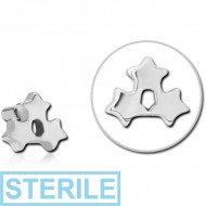 STERILE SURGICAL STEEL PUSH FIT ATTACHMENT FOR BIOFLEX INTERNAL LABRET - TRIPLE STAR