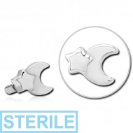 STERILE SURGICAL STEEL PUSH FIT ATTACHMENT FOR BIOFLEX INTERNAL LABRET - CRESCENT AND STAR