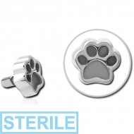 STERILE SURGICAL STEEL PUSH FIT ATTACHMENT FOR BIOFLEX INTERNAL LABRET - ANIMAL PAW INDENT