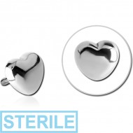 STERILE SURGICAL STEEL PUSH FIT ATTACHMENT FOR BIOFLEX INTERNAL LABRET - HEART