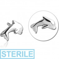 STERILE SURGICAL STEEL PUSH FIT ATTACHMENT FOR BIOFLEX INTERNAL LABRET - DOLPHIN