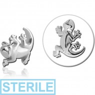 STERILE SURGICAL STEEL PUSH FIT ATTACHMENT FOR BIOFLEX INTERNAL LABRET - SALAMANDER PIERCING
