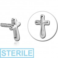 STERILE SURGICAL STEEL PUSH FIT ATTACHMENT FOR BIOFLEX INTERNAL LABRET - CROSS PIERCING