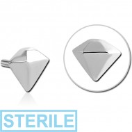 STERILE SURGICAL STEEL PUSH FIT ATTACHMENT FOR BIOFLEX INTERNAL LABRET - DIAMOND
