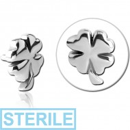 STERILE SURGICAL STEEL PUSH FIT ATTACHMENT FOR BIOFLEX INTERNAL LABRET - CLOVER PIERCING