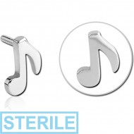 STERILE SURGICAL STEEL PUSH FIT ATTACHMENT FOR BIOFLEX INTERNAL LABRET - MUSICAL NOTE