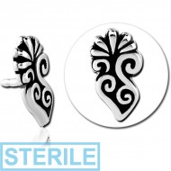 STERILE SURGICAL STEEL PUSH FIT ATTACHMENT FOR BIOFLEX INTERNAL LABRET - FILIGREE FLOWER